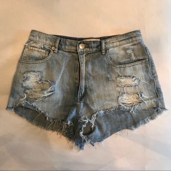 GARAGE high-waisted denim shorts - Picture 2 of 4